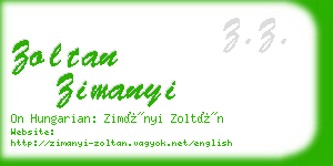 zoltan zimanyi business card